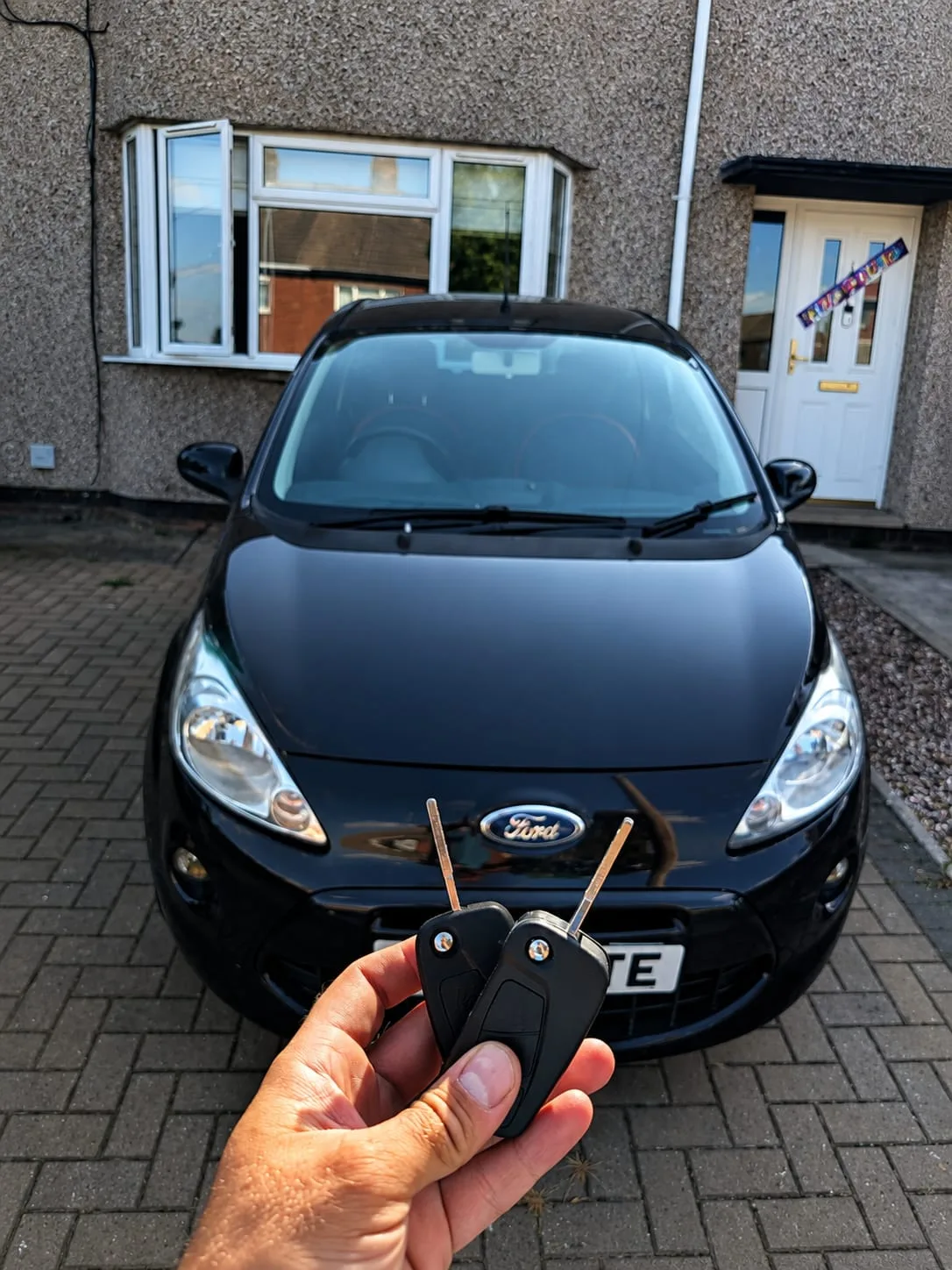 Ford Ka 2014 in black with two new flip keys programmed on-site in Daventry, Northamptonshire