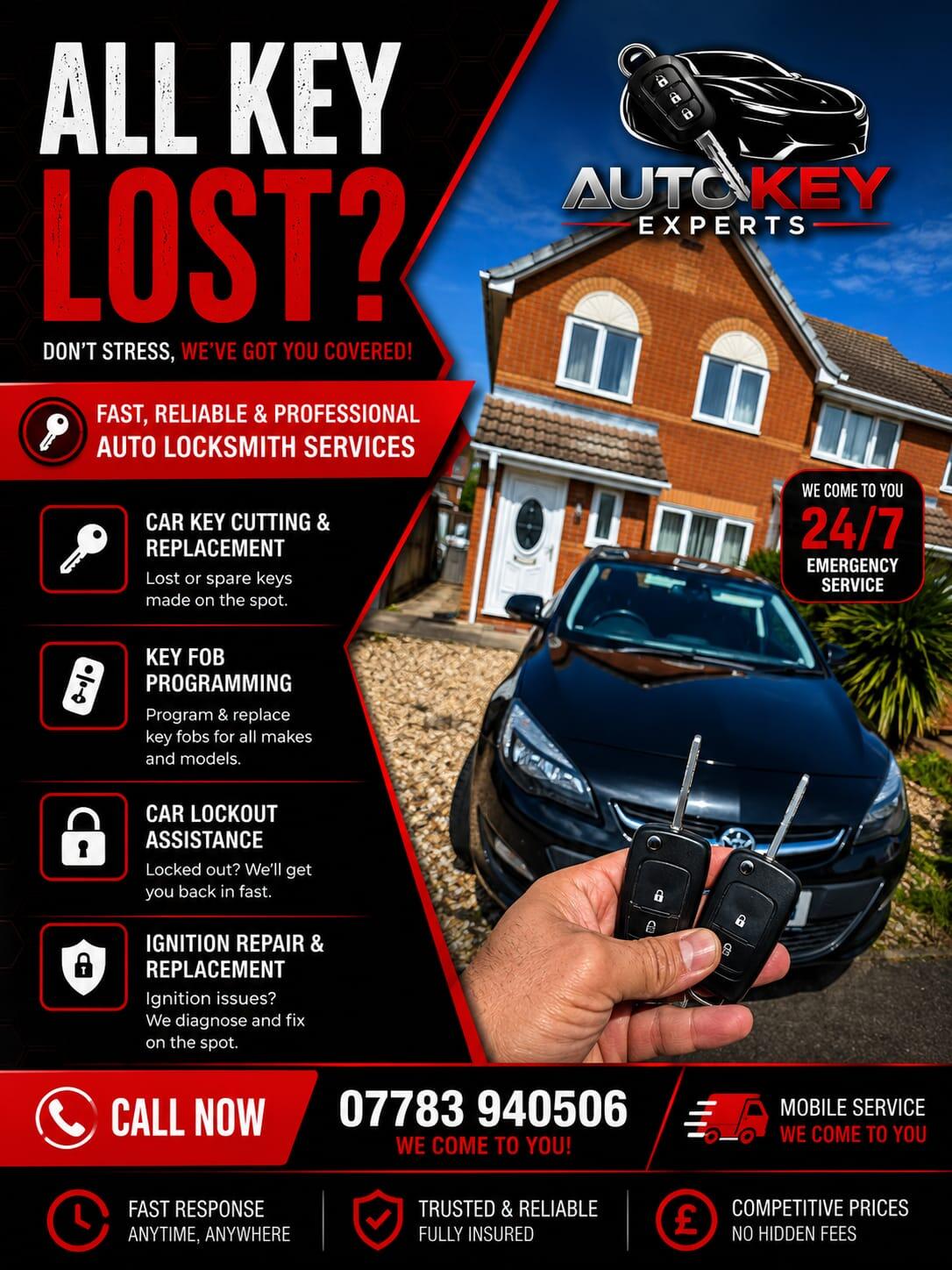 Key replacement completed at customer home