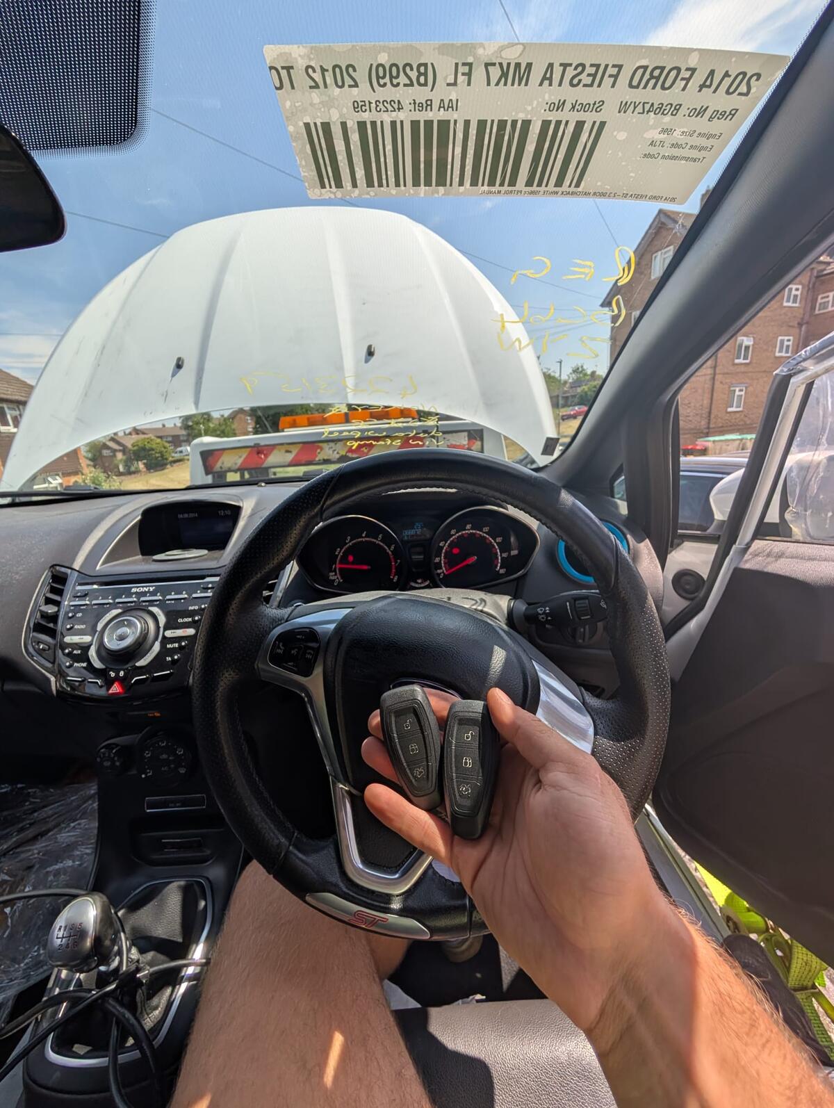 Car key programming equipment in use