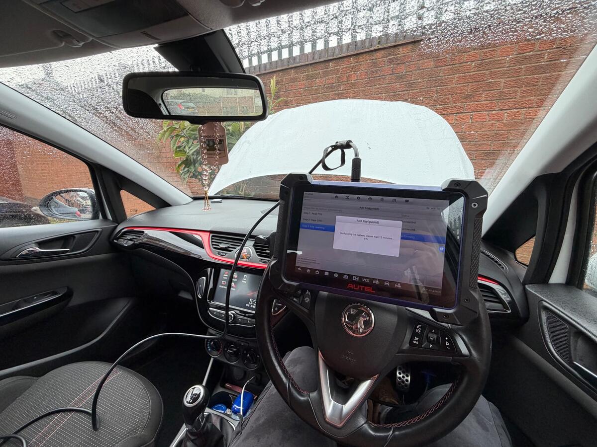 Key programming equipment at a mobile job